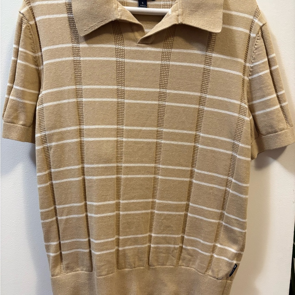 Ben Sherman Tan Striped Polo Shirt